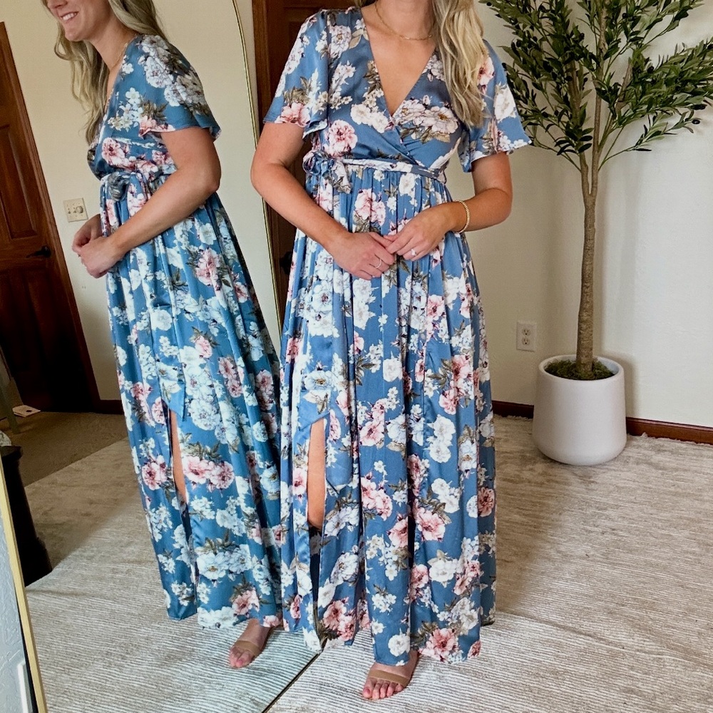 Baltic Born Blue Floral Maxi Dress